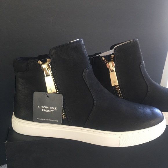 Keneth Cole sneakers women size 5 Kiera nubuck leather High top double z… - Picture 4 of 8